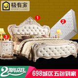 欧式床 欧式双人床1.8米公主床真皮法式床欧式床实木床高箱床婚床