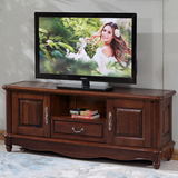 美式乡村全实木电视柜黑胡桃木电视柜1.6米1.8米2米欧式客厅家具