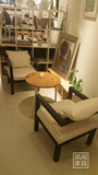 铁艺实木桌椅三件套组合休闲茶几咖啡桌椅创意室内软坐椅子小圆桌