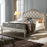 实木雕花双人床新古典法式欧式实木软包床做旧复古欧式床创意床