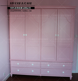 SC40118公主衣柜韩式美式实木儿童家具定制欧式女孩粉色双门衣柜