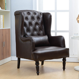 韩式老虎椅 现代休闲布艺沙发椅美式沙发椅卧室小户型客厅老虎椅