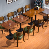 新款奶茶蛋糕店实木复古桌椅  西餐茶餐厅咖啡厅桌椅餐桌组合定制