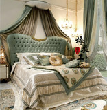 意大利新古典实木软包床1.8米床布艺床高背床欧式布艺床软体床