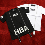 香港正品HBA专柜IT代购双拉链黑白短袖权志龙同款夏季纯棉潮牌t恤