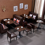 简约咖啡厅桌椅组合奶茶店西餐厅沙发卡座甜品冷饮店餐饮桌椅批发