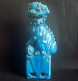 民国雕塑瓷蓝釉狮子。