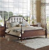 美式乡村全实木真皮床 1.5 1.8米双人床卧室软包布艺婚床大小户型
