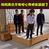 高档实木床1.8米双人床 1.5 1.2m现代中式橡木床 储物高箱床