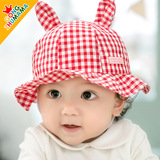 婴儿帽子春秋夏 女宝宝帽子纯棉公主帽遮阳帽盆帽6-12个月男女童