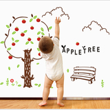 自粘墙贴纸超大客厅卧室电视背景 儿童房幼儿园创意苹果树墙贴画