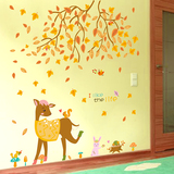 幼儿园班级教室布置墙贴纸贴画卡通儿童房间墙壁装饰品梅花鹿动物