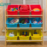 瑞美特儿童玩具收纳架 储物置物架分类整理环保实木进口松木架子