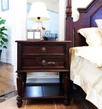 美式新古典全实木床头柜卧室床配套抽屉柜子储物柜简欧床头小柜