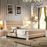 地中海实木床1.5米白色实木床1.8米 简约双人床松木床储物高箱床