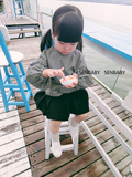 senbaby2016秋款韩国童装女宝宝女童格子衬衫儿童泡泡袖娃娃衫潮