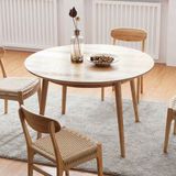 全实木圆餐桌北欧日式餐桌简约餐桌椅组合宜家休闲桌小户型餐桌椅