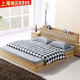 简约现代板式床 1.5米1.8米双人床 单人床上海包安装 成人床婚床