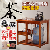 实木仿古小茶桌椅组合功夫移动茶几中式茶台榆木泡茶桌带轮茶艺桌