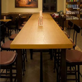 美式loft大型8人酒吧桌 6人餐桌椅组合复古铁艺实木餐桌精工定制