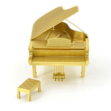 爱拼 金属DIY拼装模型3D立体拼图 钢琴 黄铜版 冲冠