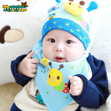 春秋6-12个月个性时尚男童女宝宝全棉胎帽韩国纯棉0-1岁婴儿帽子3