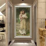 布格罗欧式人物手绘油画圣母耶稣抱羊客厅玄关教堂装饰画挂画壁画