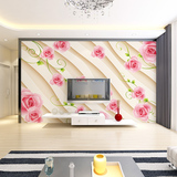 塞丽雅 3d欧式立体浪漫玫瑰电视背景墙纸客厅卧室无缝无纺布壁画