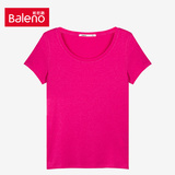 班尼路女装 甜美学院风性感短袖T恤纯色圆领体恤打底衫夏88603247