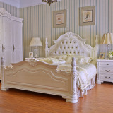 美式实木床欧式仿古床1.5 1.8米简约雕花床法式双人床公主床婚床