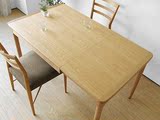 日式简约纯实木环保可伸缩餐桌白橡木折叠餐桌椅组合可定做尺寸