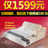 简林 现代简约榻榻米布艺床1.8米双人软床可拆洗1.5m气动储物婚床