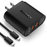 Aukey高通QC2.0快速充电器索尼/三星/小米/HTC手机充电头快充