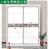 品牌精雕吸塑衣柜移门壁橱推拉门玻璃门可定做上海包安装