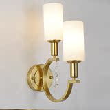 美式卧室床头壁灯双头玻璃灯罩走廊过道现代简约客厅个性大小灯具