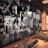 美女运动背景大型壁画 客厅卧室健身房瑜伽馆壁纸酒吧KTV包间墙纸