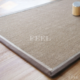 菲尔天然耐用米色剑麻地毯地垫美式客厅沙发茶几卧室餐桌地毯定制