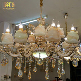 欧式水晶吊灯玉石LED蜡烛客厅复式楼奢华高档大气餐厅卧室灯灯具