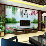 现代中式风景客厅电视背景墙定制壁画家和富贵玉兰壁纸墙纸墙布