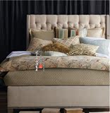 美式新古典卧室家具布艺软包双人床1.5米1.8米棉麻布床简约现代