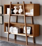 北欧实木创意书柜简约现代实木书架展示柜收纳柜陈列架子组合书架