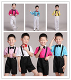 新款儿童合唱服装男童演出长袖背带裤小学生幼儿主持人服装表演服