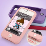 苹果iPhone4S手机壳 巧克力豆 四代硅胶外壳保护套 i5韩国聪明豆