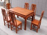 红木家具红木象头餐桌非洲花梨木长方形一桌六椅明清古典家具特价