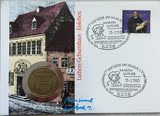 德国 东德 民主德国 1983年 5马克 纪念币 邮币封