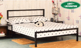 欧式简约铁艺床公主床铁床架时尚儿童床单人床1.2双人床1.5 1.8米