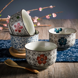日式和风陶瓷餐具米饭碗汤碗创意家用个性吃饭碗手绘釉下彩包邮