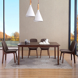 木达仕家居 水曲柳餐桌椅组合 创意简约 北欧长方形纯实木餐桌