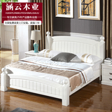 韩式田园双人床1.8 全实木公主床高箱床 橡木床1.5米白色储物婚床