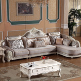 欧式沙发布艺组合简欧现代欧式沙发小户型实木雕花可拆洗客厅沙发